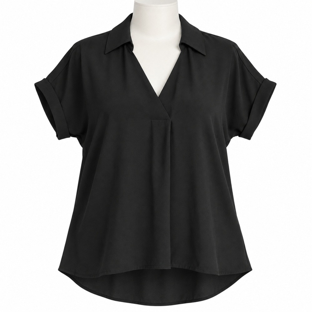Cabi Replay Crepe Women's Small Black Drapey Capsule Office Professional Teacher